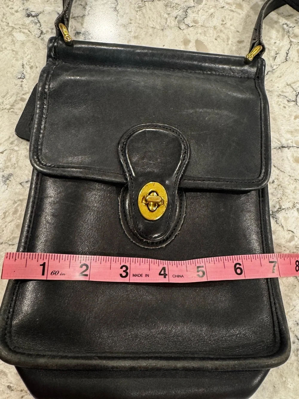 Coach Vintage Murphy Crossbody Bag 9930 Black Leather Brass Hardware